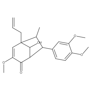 (1R,5R,6R,7R,8S)-7-(3,4-Dimethoxyphenyl)-8-hydroxy-3-methoxy-6-methyl-5-(2-propen-1-yl)bicyclo[3.2.1]oct-3-en-2-one Structure