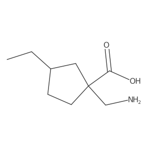 1-(Aminomethyl)-3-ethylcyclopentane-1-carboxylic acid Structure