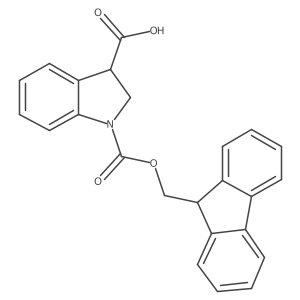 1-(((9H-fluoren-9-yl)methoxy)carbonyl)indoline-3-carboxylic acid结构式