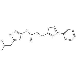 N-[3-(2-methylpropyl)-1H-1,2,4-triazol-5-yl]-3-[3-(pyridin-4-yl)-1,2,4-oxadiazol-5-yl]propanamide Structure