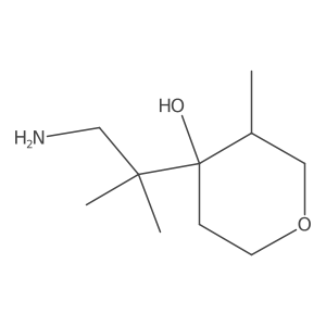 4-(1-Amino-2-methylpropan-2-yl)-3-methyloxan-4-ol结构式