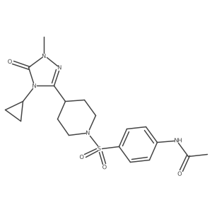 N-(4-((4-(4-cyclopropyl-1-methyl-5-oxo-4,5-dihydro-1H-1,2,4-triazol-3-yl)piperidin-1-yl)sulfonyl)phenyl)acetamide结构式