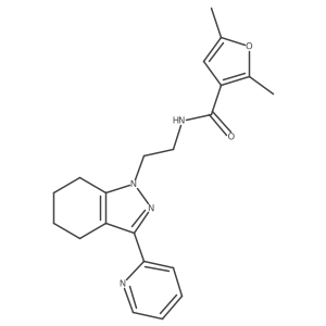 2,5-dimethyl-N-(2-(3-(pyridin-2-yl)-4,5,6,7-tetrahydro-1H-indazol-1-yl)ethyl)furan-3-carboxamide结构式