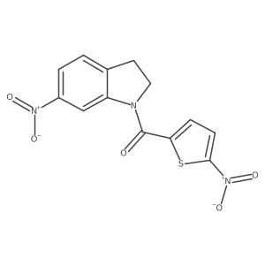 6-nitro-1-(5-nitrothiophene-2-carbonyl)-2,3-dihydro-1H-indole Structure