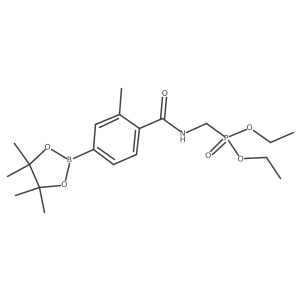 Diethyl P-[[[2-methyl-4-(4,4,5,5-tetramethyl-1,3,2-dioxaborolan-2-yl)benzoyl]amino]methyl]phosphonate结构式