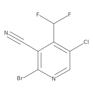 2-Bromo-5-chloro-4-(difluoromethyl)nicotinonitrile结构式