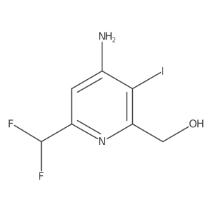 (4-Amino-6-(difluoromethyl)-3-iodopyridin-2-yl)methanol结构式