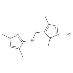 N-[(2,4-dimethylpyrazol-3-yl)methyl]-1,4-dimethylpyrazol-3-amine;hydrochloride结构式