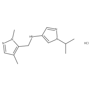 N-[(1,4-dimethyl-1H-pyrazol-5-yl)methyl]-1-isopropyl-1H-pyrazol-4-amine Structure