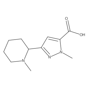1-methyl-3-(1-methylpiperidin-2-yl)-1H-pyrazole-5-carboxylic acid结构式