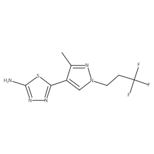 5-[3-methyl-1-(3,3,3-trifluoropropyl)-1H-pyrazol-4-yl]-1,3,4-thiadiazol-2-amine结构式
