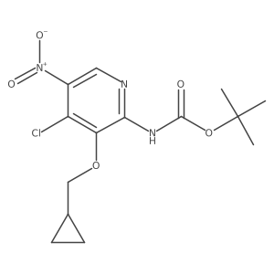 tert-Butyl (4-chloro-3-(cyclopropylmethoxy)-5-nitropyridin-2-yl)carbamate Structure