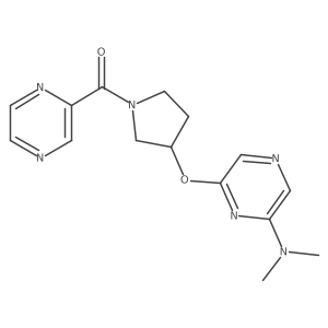 (3-((6-(Dimethylamino)pyrazin-2-yl)oxy)pyrrolidin-1-yl)(pyrazin-2-yl)methanone结构式