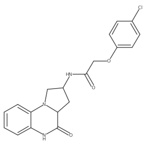 2-(4-chlorophenoxy)-N-(4-oxo-1,2,3,3a,4,5-hexahydropyrrolo[1,2-a]quinoxalin-2-yl)acetamide结构式