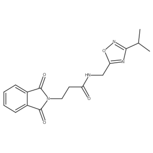 3-(1,3-dioxoisoindolin-2-yl)-N-((3-isopropyl-1,2,4-oxadiazol-5-yl)methyl)propanamide Structure