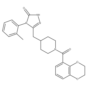 3-((1-(2,3-dihydrobenzo[b][1,4]dioxine-5-carbonyl)piperidin-4-yl)methyl)-4-(o-tolyl)-1H-1,2,4-triazol-5(4H)-one Structure