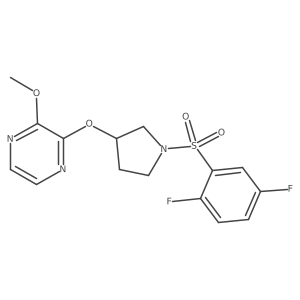 2-((1-((2,5-Difluorophenyl)sulfonyl)pyrrolidin-3-yl)oxy)-3-methoxypyrazine Structure