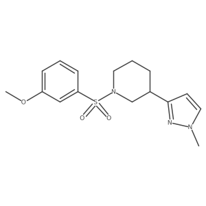 1-((3-methoxyphenyl)sulfonyl)-3-(1-methyl-1H-pyrazol-3-yl)piperidine结构式