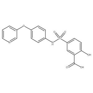 2-hydroxy-5-(N-(4-(pyridin-3-yloxy)phenyl)sulfamoyl)benzoic acid结构式