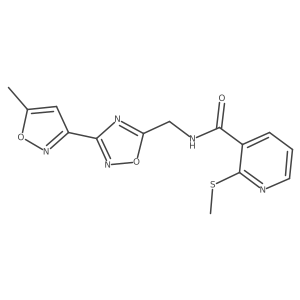 N-((3-(5-methylisoxazol-3-yl)-1,2,4-oxadiazol-5-yl)methyl)-2-(methylthio)nicotinamide结构式