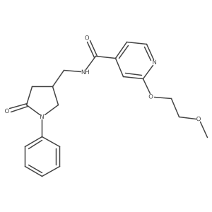 2-(2-methoxyethoxy)-N-((5-oxo-1-phenylpyrrolidin-3-yl)methyl)isonicotinamide结构式