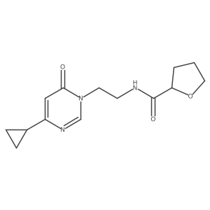 N-(2-(4-cyclopropyl-6-oxopyrimidin-1(6H)-yl)ethyl)tetrahydrofuran-2-carboxamide结构式