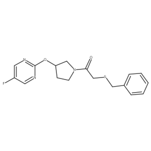 2-(Benzylthio)-1-(3-((5-fluoropyrimidin-2-yl)oxy)pyrrolidin-1-yl)ethanone结构式