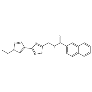 N-((3-(1-ethyl-1H-pyrazol-4-yl)-1,2,4-oxadiazol-5-yl)methyl)quinoline-6-carboxamide Structure