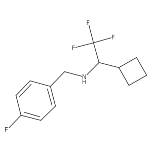 (S)-1-Cyclobutyl-2,2,2-trifluoro-N-(4-fluorobenzyl)ethanamine结构式