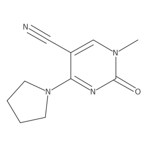 1-Methyl-2-oxo-4-(pyrrolidin-1-yl)-1,2-dihydropyrimidine-5-carbonitrile结构式