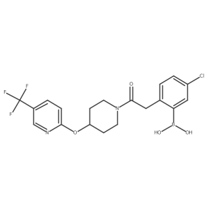 (5-Chloro-2-(2-oxo-2-(4-((5-(trifluoromethyl)pyridin-2-yl)oxy)piperidin-1-yl)ethyl)phenyl)boronic acid结构式