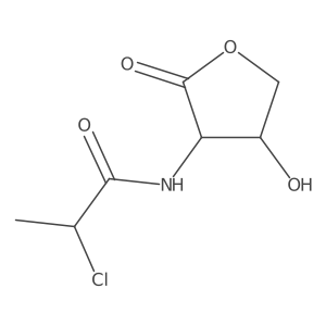 2-chloro-N-[(3R,4S)-4-hydroxy-2-oxooxolan-3-yl]propanamide Structure