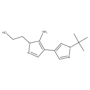 2-[5-amino-4-(1-tert-butyl-1H-pyrazol-4-yl)-1H-pyrazol-1-yl]ethan-1-ol结构式