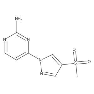 4-(4-methanesulfonyl-1H-pyrazol-1-yl)pyrimidin-2-amine结构式