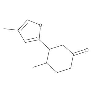 4-Methyl-3-(4-methylfuran-2-yl)cyclohexan-1-one结构式