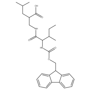 2-{[(2S,3S)-2-({[(9H-fluoren-9-yl)methoxy]carbonyl}amino)-3-methylpentanamido]methyl}-4-methylpentanoic acid结构式