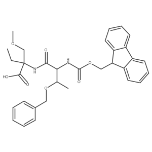 2-[3-(benzyloxy)-2-({[(9H-fluoren-9-yl)methoxy]carbonyl}amino)butanamido]-2-(methoxymethyl)butanoic acid Structure