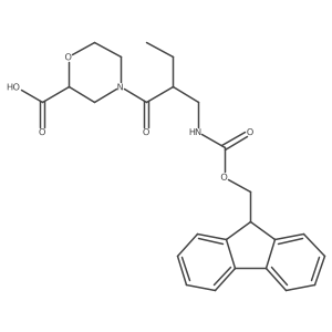 4-{2-[({[(9H-fluoren-9-yl)methoxy]carbonyl}amino)methyl]butanoyl}morpholine-2-carboxylic acid Structure