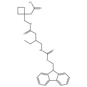 2-[1-({3-[({[(9H-fluoren-9-yl)methoxy]carbonyl}amino)methyl]pentanamido}methyl)cyclobutyl]acetic acid Structure
