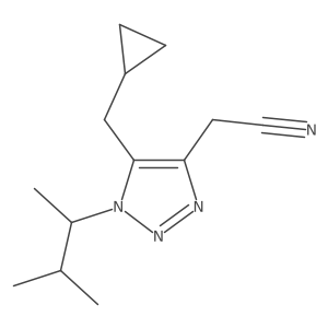 2-[5-(cyclopropylmethyl)-1-(3-methylbutan-2-yl)-1H-1,2,3-triazol-4-yl]acetonitrile结构式