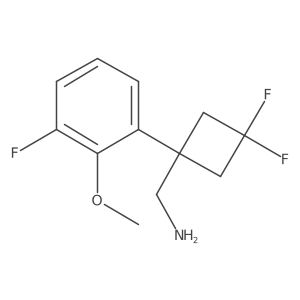 [3,3-Difluoro-1-(3-fluoro-2-methoxyphenyl)cyclobutyl]methanamine结构式