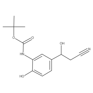 tert-butyl N-[5-(2-cyano-1-hydroxyethyl)-2-hydroxyphenyl]carbamate结构式
