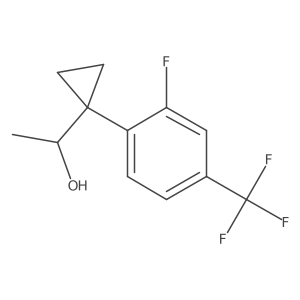 1-{1-[2-Fluoro-4-(trifluoromethyl)phenyl]cyclopropyl}ethan-1-ol Structure