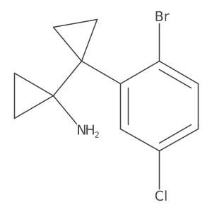 1-[1-(2-Bromo-5-chlorophenyl)cyclopropyl]cyclopropan-1-amine结构式