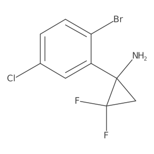 1-(2-Bromo-5-chlorophenyl)-2,2-difluorocyclopropan-1-amine结构式