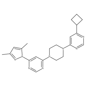 4-[4-(6-cyclobutylpyrimidin-4-yl)piperazin-1-yl]-6-(3,5-dimethyl-1H-pyrazol-1-yl)pyrimidine结构式