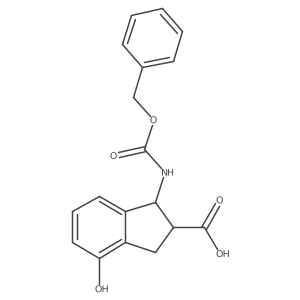 1-{[(benzyloxy)carbonyl]amino}-4-hydroxy-2,3-dihydro-1H-indene-2-carboxylic acid结构式