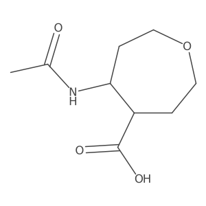 rac-(4R,5R)-5-acetamidooxepane-4-carboxylic acid Structure