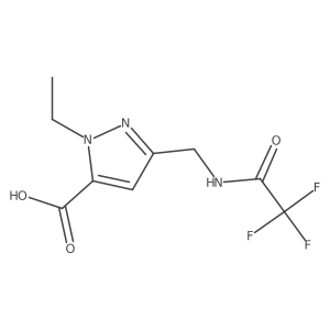1-ethyl-3-[(2,2,2-trifluoroacetamido)methyl]-1H-pyrazole-5-carboxylic acid Structure