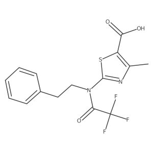 4-methyl-2-[2,2,2-trifluoro-N-(2-phenylethyl)acetamido]-1,3-thiazole-5-carboxylic acid结构式